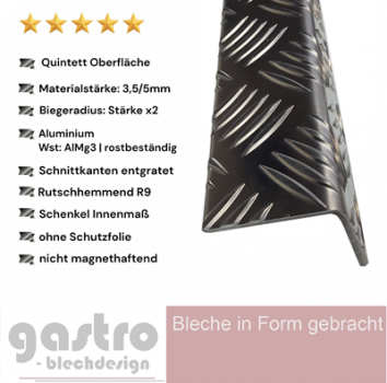 Alu Kantenschutzprofil Tränenblech Quintett 3,5/5,0 mm